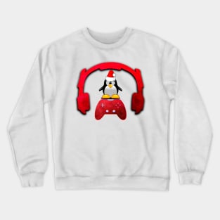 Merry Christmas Penguin - Gaming Music Headphones - Christmas Holiday Gift Crewneck Sweatshirt